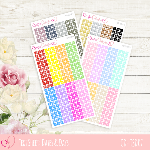 Colored Box Dates Planner Stickers