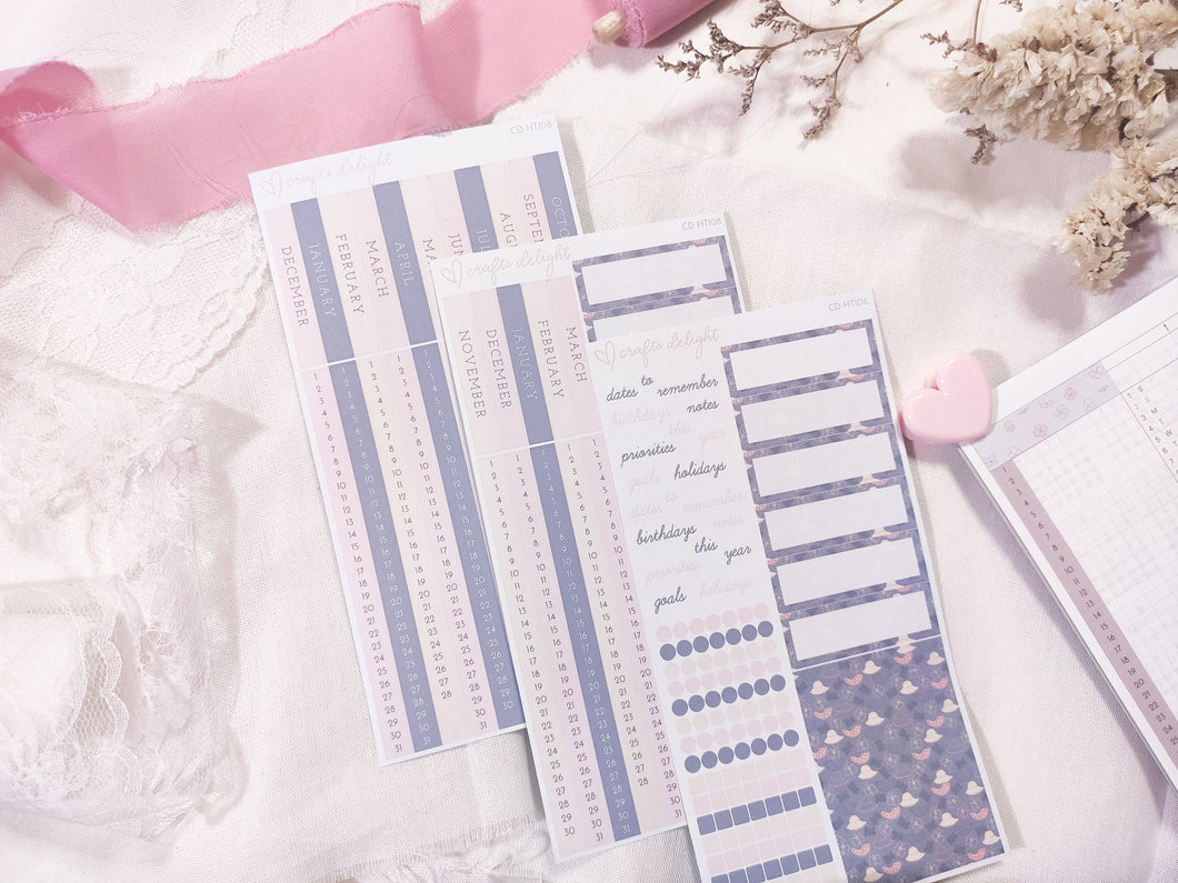 Purple Wings | Hobonichi Yearly Index Cover Planner Stickers